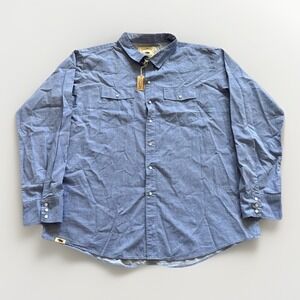 Western Aloha Shirt Mens‎ 3XL Pearl Snap Chambray Monterrey